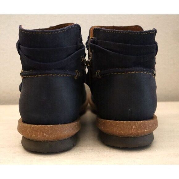Børn BR0013634 Women's Sz 7M Navy Distressed Leather Tarkiln Ankle Booties - Picture 4 of 9